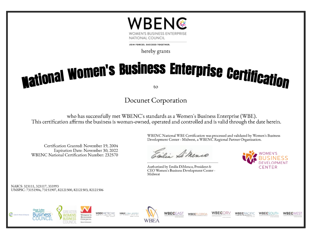 Certified Women-Owned Business Enterprise Picture