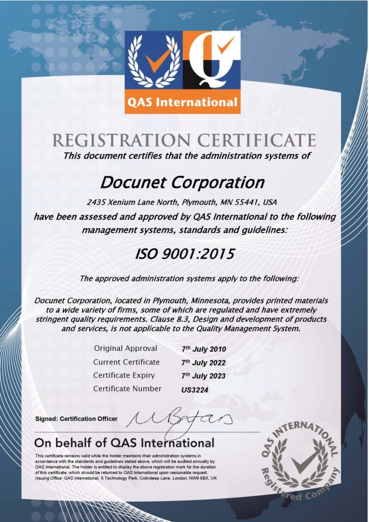 ISO Certification Quality Management 2022-23