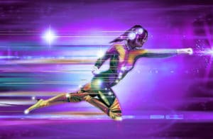 Fast Speed Superhero girl- Purple- Digital Printing